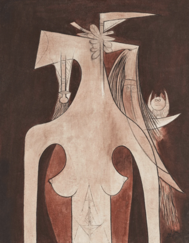 Wifredo Lam, Sans titre (Femme fleurie), 1955